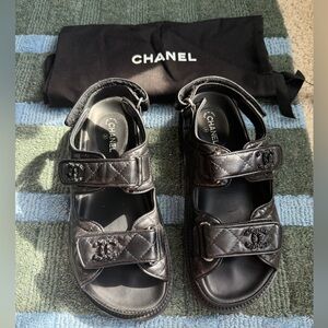 Chanel “Dad” Slingback Sandals in Black